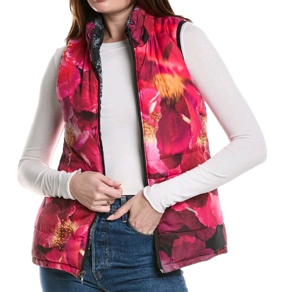 NWT Johnny Was Braemar Reversible Puffer Vest, XS - Picture 3 of 9